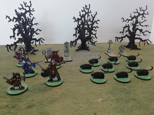 Nine Giant Rats with Bases
